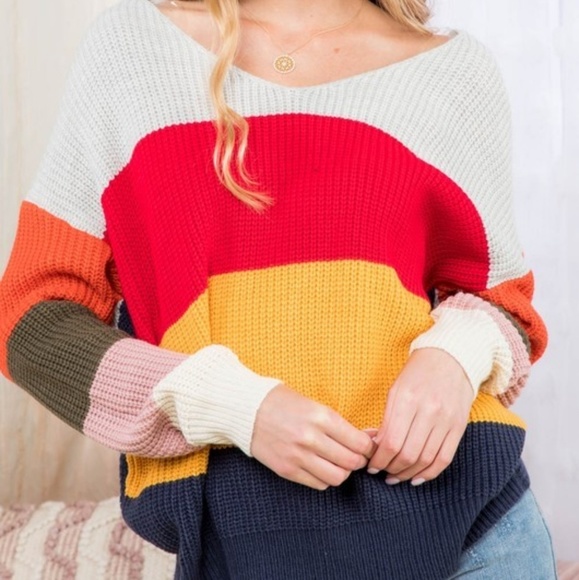 NWT Colorblock Sweater small - Picture 2 of 6